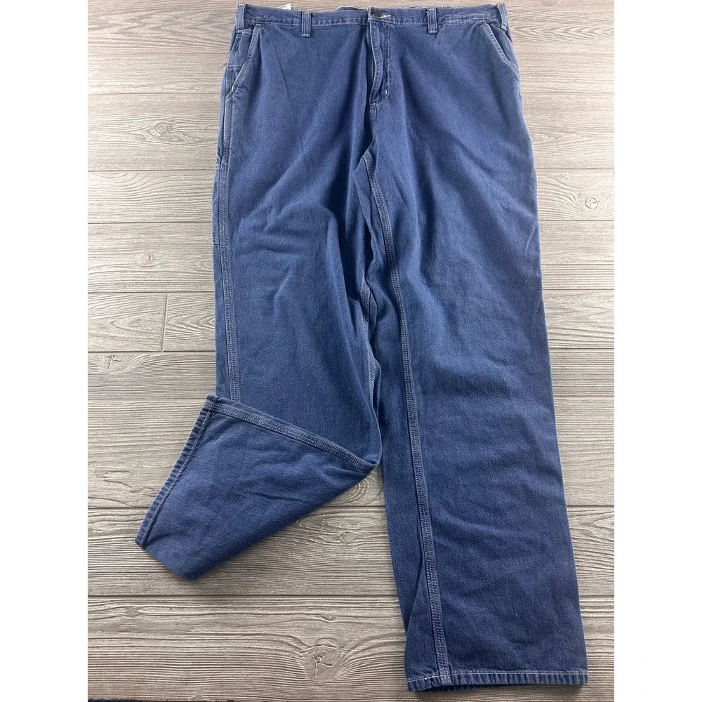 Carhartt Mens Blue Cotton Dungaree Fit Carpenter Pants 40x34 B11-DKB